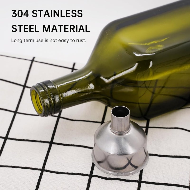 eispap 4Pcs Stainless Steel Small Funnel for Flask Small Funnels for Drinking Liquor Flask,Oil Bottle,Perfume Bottle,Amber Bottle, Spices Liquids Universal Mini Funnel Fit for 2/3" Spout (4) - Image 3